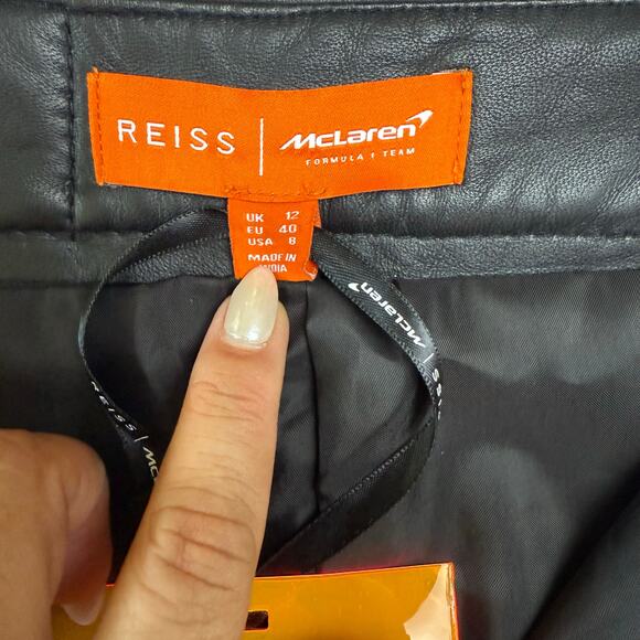 REISS x McLaren F1 Team Lottie Slit Front Leather Pants - Picture 16 of 16